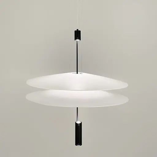 Дизайнерский 2-х ярусный светильник КРЫЛЬЯ СВЕТА с черным основанием Line.F MJ 14-680+680 BK - фото 2