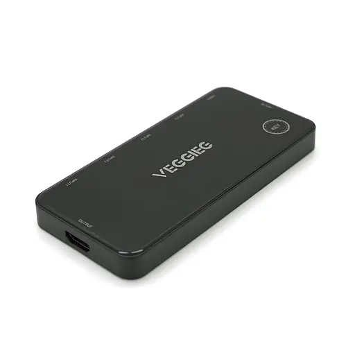 HDMI свеч Veggieg V-HD05 4kx2k, 5x1 портов, с USB-кабелем и пультом дистанционного управления, Black, Blister - фото 3