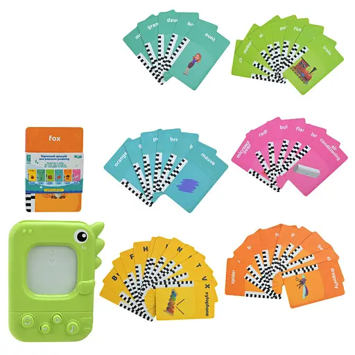Карточное устройство "Динозаврик" PL-724-01, 96 учебных карточек по 6 темам