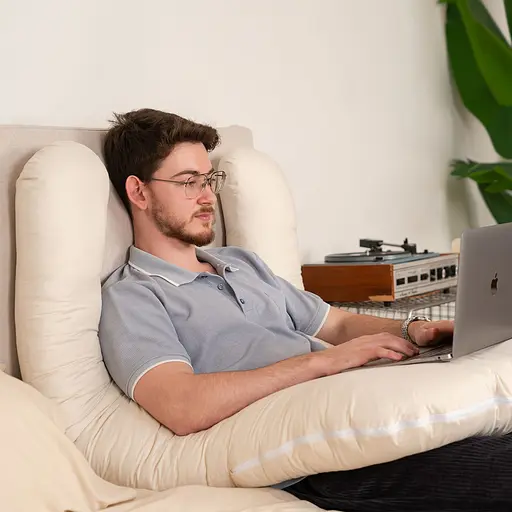 Подушка Sonex Basic Flex для беременных и отдыха П-образная антиаллергенная 135x68x25 бежевая (SO102579) - фото 9