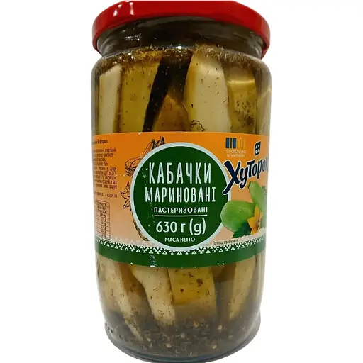 Кабачки маринованные Хуторок пастеризованные 630 г