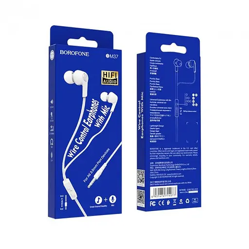 Наушники вакуумные Borofone BM37 белые - фото 3
