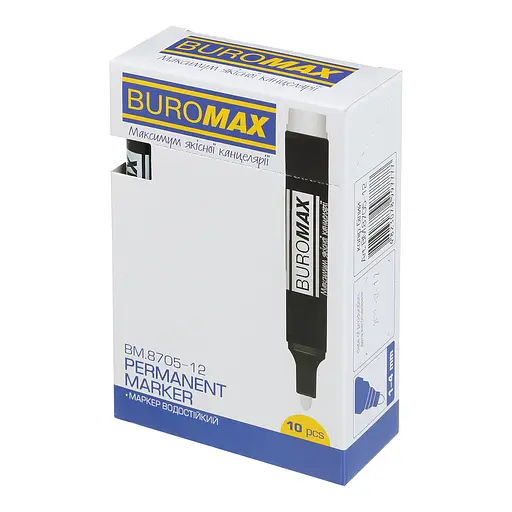 Маркер водостійкий, 1-4 мм, білий, 10 шт. в упаковці