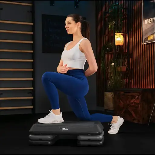 Степ платформа Trex Sport TX-038PAS до аеробіки 3-рівнева чорна - фото 3