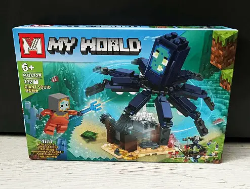 Конструктор 4 в 1 My World MG832B Minecraft игровой набор Гигантский кальмар Giant Squid 132 детали - фото 3