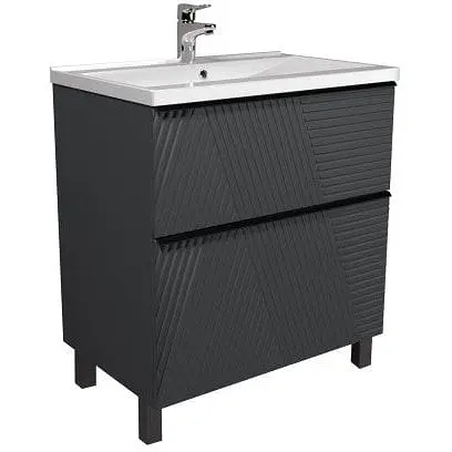 Тумба Мойдодир Rome 70-U з умивальником Debut 70 підвісна підлогова Графіт - фото 1