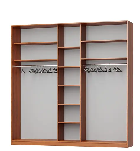 Шкаф-купе трехдверный MebelStar Уни AL 2ДСП/Зеркало 240x60x240 см Аляска серый (MBS-1974) - фото 2