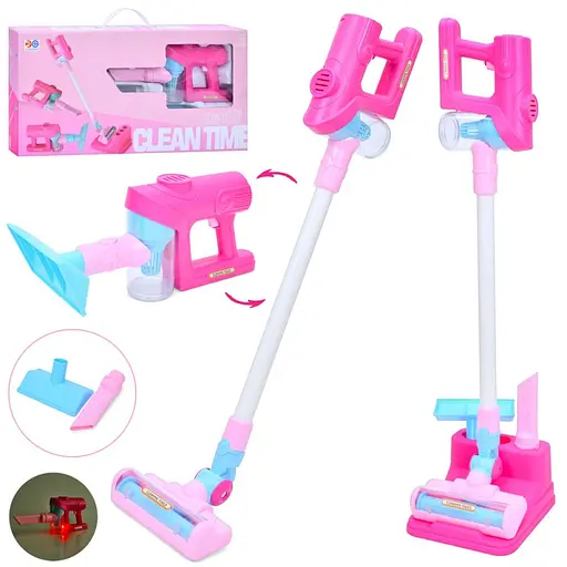 Пылесос 137-4 вакуумный, звук, подсветка, удлинитель, 3 насадки, подставка, в коробке (6903317644438) - фото 1