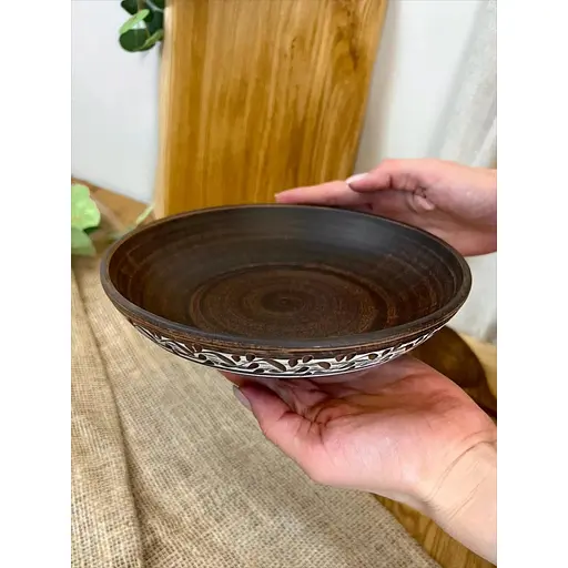 Салатник керамічний (глиняний) різьблений Ангоб 600 мл - фото 5