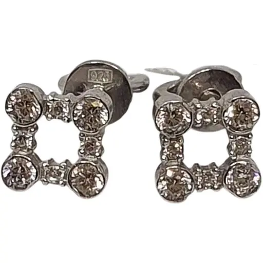 Срібні пуссети Vegas з фіанітами. 20223Р