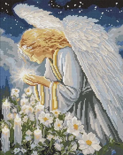 Набор с алмазной мозаикой на подрамнике Молитва ангела Ideyka AMO8213, 40x50 см