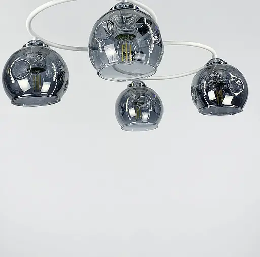 Стельова люстра-орбіта на 4 плафони (янтарних або графітових) | Арт. 7060/4 WT | Line F - фото 1