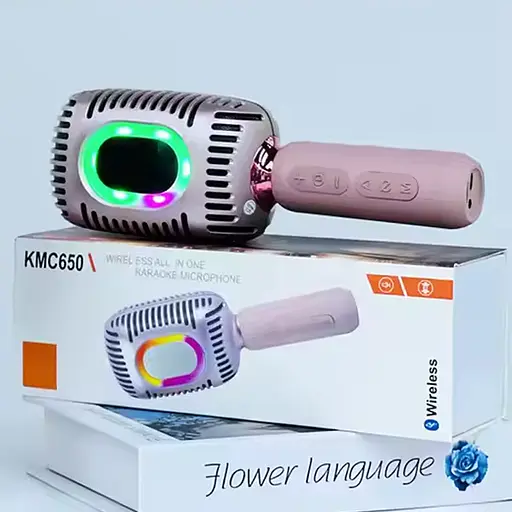 Караоке Мікрофон-колонка KMC650 Pink - фото 3