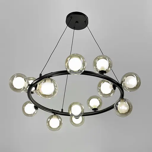 Кільцева люстра з 15 подвійними плафонами Ø 75 см | Арт. SG 48/15 BK+CL+WT | Line F - фото 6