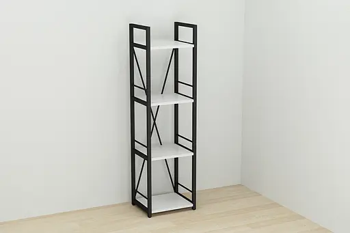 Этажерка 4/34 Ferrum-decor Серии Коннект 120x34x28 черный ДСП Белый 16мм (FRD-104272) - фото 5