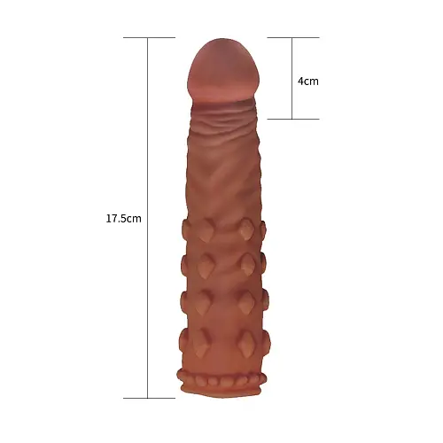 Насадка на пенис Lovetoy Pleasure X-Tender Series 17.5 см коричневый - фото 3