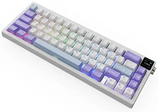 Клавиатура игровая механическая беспроводная Ajazz AK-650WP White-Purple RGB Flying Fish Switch Hot-Swap 2.4G/Bluetooth/USB - фото 4