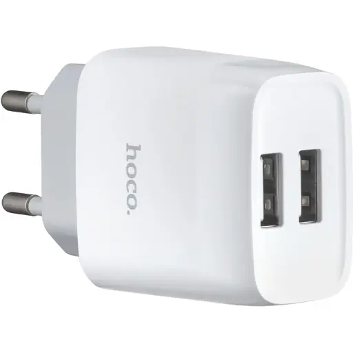 Мережевий зарядний пристрій Hoco C73A Glorious dual port charger ( EU ) Білий - фото 1