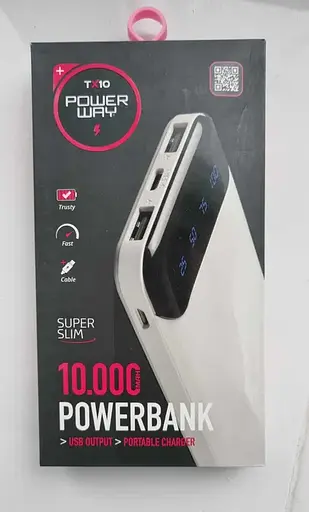 Портативний зовнішній акумулятор Power Bank Powerway TX10 10000mAh (Чорний) - фото 4