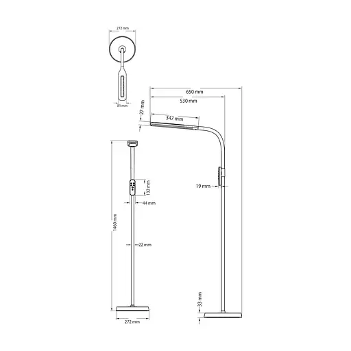Светодиодный LED торшер NORMAN черный 15W - фото 2