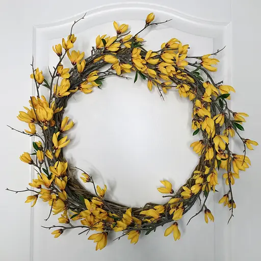 Венок декоративный Hvoya весенний из форзиции 50 см - фото 3