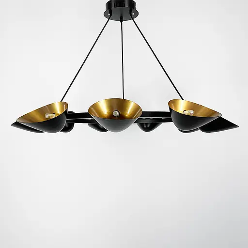 Кольцевая подвесная люстра с поворотными металлическими плафонами Line.F Количество ламп 9 - фото 1