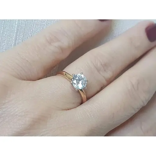 Золоте кільце Харківська ювелірна фабрика з фіанітом. 700402 16,5 - фото 2