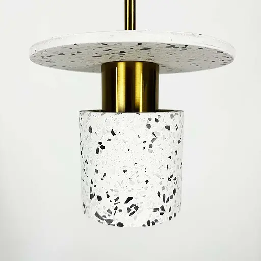 Підвіс Terrazzo Cylinder із білим бетонним плафоном 20 см в стилі Ар-деко Line.F MJ 162-200 WT - фото 4