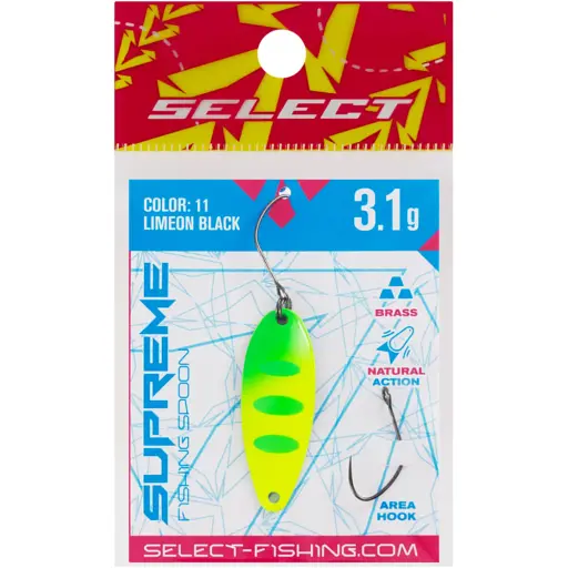 Блесна Select Supreme 3.1g 34mm #11 LimeON Black - фото 2