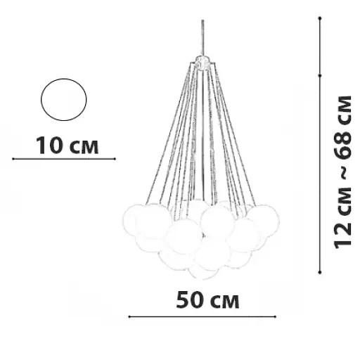 Підвісна люстра Friendlylight Bulb Gold FL5208 - фото 4