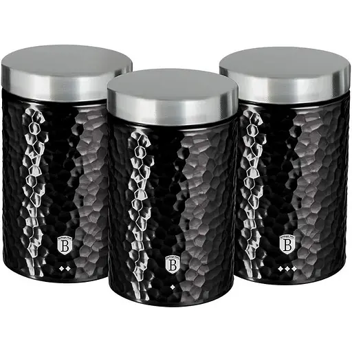 Набор емкостей Berlinger Haus Black Silver металлических 3 шт. (BH 6712)