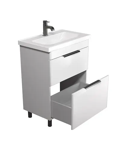 Тумба Мойдодир Iris 65 з умивальником Fenova 65 підлогова Білий - фото 3