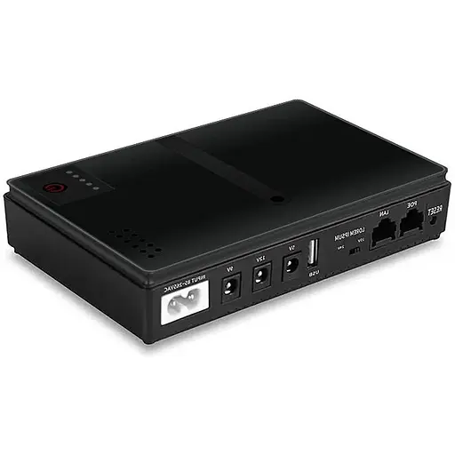 ИБП UPS для роутера DC1018P 12V/ 9V/ 5V 10400 mAh для устройств постоянного тока DC дизайн 2 черный