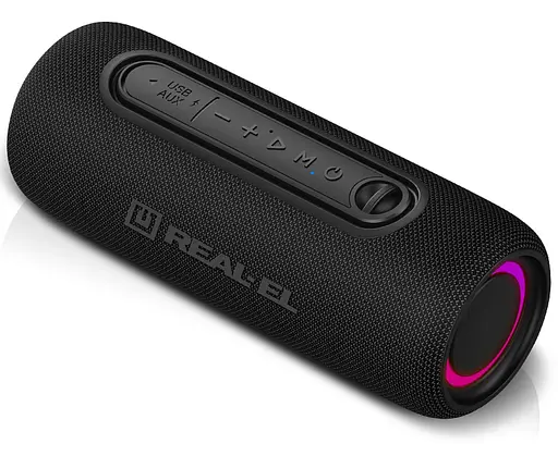 Портативна колонка Real-El RX715 10W Bluetooth TWS, RGB, Black - фото 4