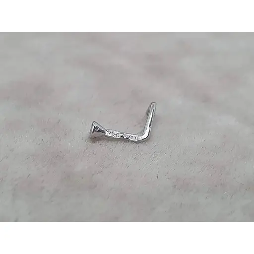 Золотая серьга-пирсинг Астор в нос с бриллиантом. 1122524Р_Б - фото 4