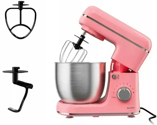 Кухонный комбайн Silver Crest миксер тестомес планетарный SKM 600 A1 5 л Розовый - фото 2