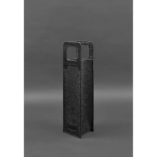 Чехол для вина BlankNote Crazy Horse 1.0 из фетра с кожаными вставками черный  - фото 5