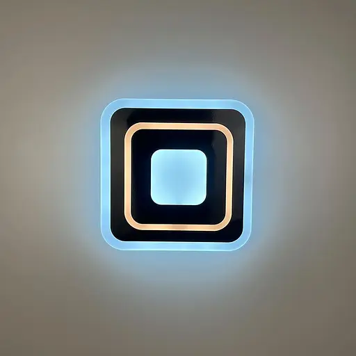 Світлодіодний чорний світильник з матовим акрилом 30х30 см | Line F | Арт. 2234-300 BR BK - фото 3