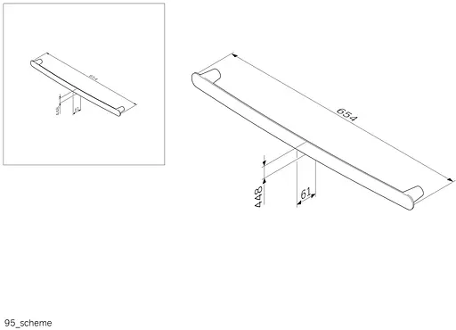 Вешалка для полотенец AM.PM Sensation 65 см (A30346400) - фото 8