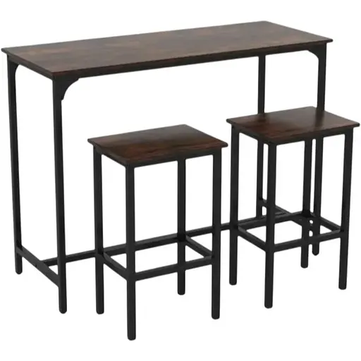 Барный стол и 2 барных стула Costway Hoobro в стиле Loft
