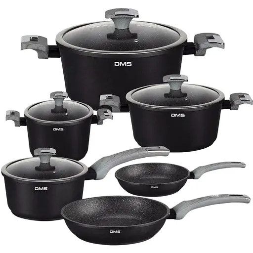 Набір посуду з мармуровим покриттям DMS TSM4010CB Чорний - фото 1