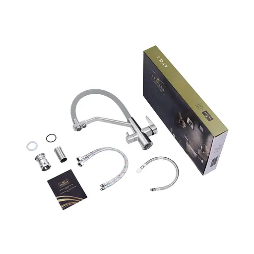 Змішувач для кухні з підключенням до фільтру Kroner KRP Edelstahl Klassisch - ESG03817GRA CV027937 Нержавіюча сталь - фото 9