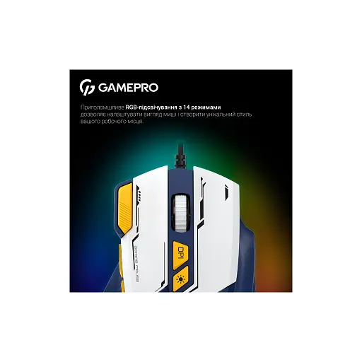 Мишка GamePro GM300BL USB Blue/White (GM300BL) - фото 10
