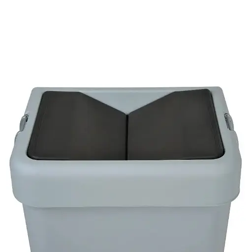 Мусорное ведро Motek на 40 л + 40 л с поворотной крышкой 55х35.5х59 см Серый (COB-414)  - фото 2