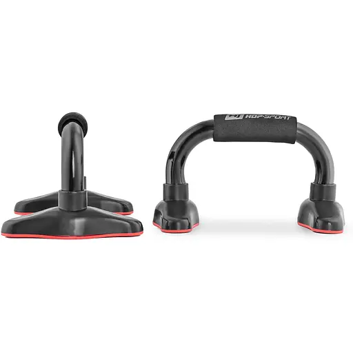 Упоры для отжиманий металлические Hop-Sport HS-M020PU черно-красные - фото 3