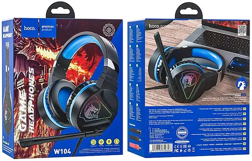 Игровые Наушники Hoco W104 Drift Синий - фото 4