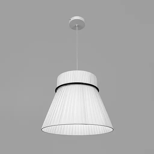 Дизайнерський світильник із полімерним конусним абажуром Ø40x32 см Line F MJ241-400 x 320 Білий - фото 6