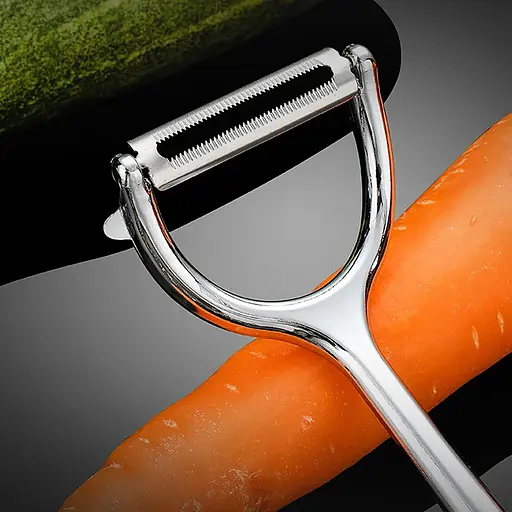 Ніж економка овочечистка для тонкого чищення овочів та фруктів з ультрагострим лезом та ергономічною ручкою, Kitchen Master Сріблястий 87300 - фото 10