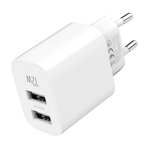 Зарядное устройство сетевое MAKE 12W 2USB 2.4A White - фото 2