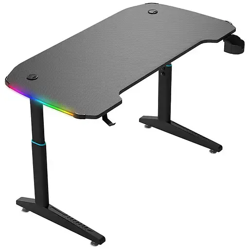 Геймерский компьютерный стол GT Racer T-1221 (120x60x71-79) Black - фото 1